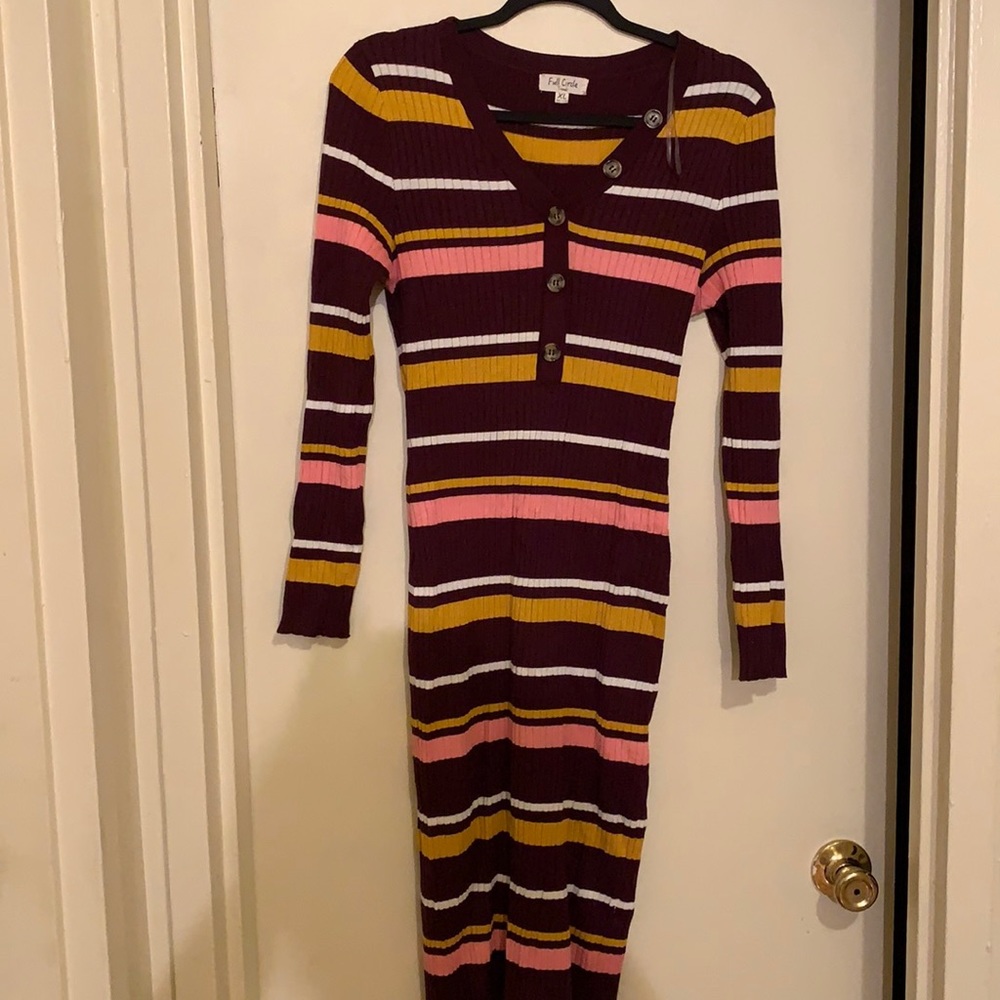 New striped body-con dress